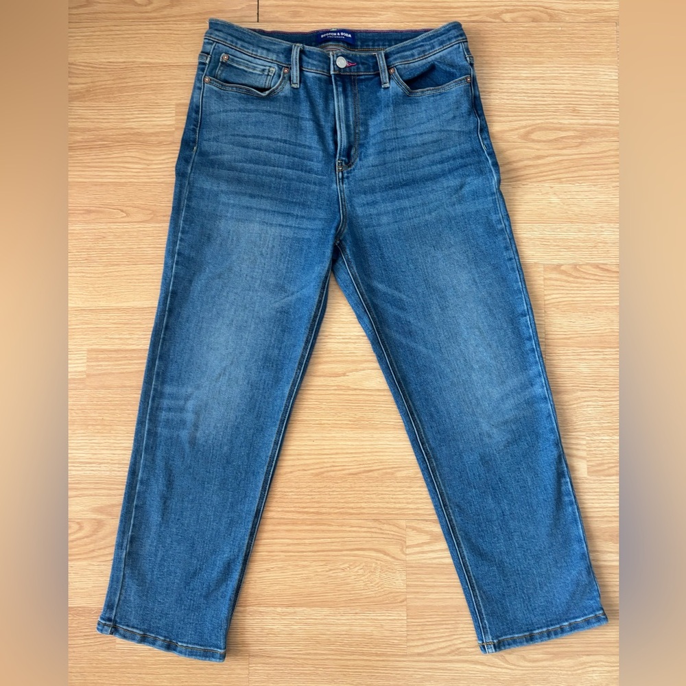 Scotch & Soda Amsterdam Straight Leg Jeans Size 12 Blue Stretch Denim